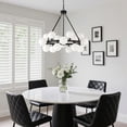 thumbnail image 4 of 18-Light Modern Chandelier, 32" Sputnik Ceiling Light Fixture with White Globe Bubble, Round Wagon Wheel Chandeliers for Dining Room Kitchen Island Living Room Bedroom, 4 of 7