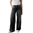 thumbnail image 3 of Women's Trendy Relaxed Fit Straight Leg Jeans with Stretch High Waist Comfortable Wide Leg Denim for Casual Style, 3 of 8
