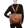 thumbnail image 4 of Sharo B-600 Wide Three-in-One Backpack Brief & Messenger Bag, Brown, 4 of 5