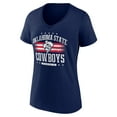 thumbnail image 2 of Women's Navy Oklahoma State Cowboys Americana Team V-Neck T-Shirt, 2 of 3