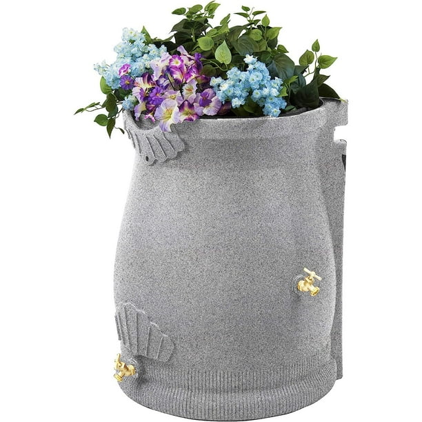 Rain Wizard Urn 50 Gallon Rain Barrel Light Granite