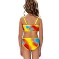 thumbnail image 3 of Confree For Girls Summer 3 Piece Swimsuit Graphic Print Bathing Suits Vacation Cute Comfortable Little Girls Swimwear Size 10-11 Years Red, 3 of 5