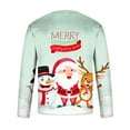 thumbnail image 5 of IROINNID Deals Christmas Sweater for Men Round Neck Pullover 3D Snow Printed Realistic Print Tops,Green, 5 of 5