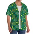 thumbnail image 2 of Bingfone Tennis Rackets and Balls for Men's Cuban Collar Short Sleeve Shirt with Pocket Button Down Cardigan Summer Shirt-XX-Large, 2 of 5