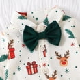 thumbnail image 4 of WUANDIXFA Baby Boy Christmas Outfit Long Sleeve Shirts Pants and Hat Holiday Party Cute Print Fall Winter Clothes,Green,9-12 Months, 4 of 7