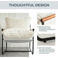 thumbnail image 3 of Accent Chair, Sherpa Arm Chair for Living Room, Mid Century Modern Accent Chairs, Boucle Reading Bedroom Chair, Teddy Armchair, Wooden Arms Metal Frame, 3 of 8