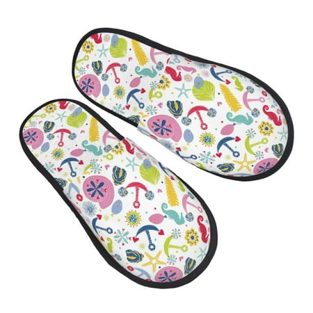 

Jgfou Undersea Seahorse Print Womens Cozy Memory Foam Slippers Soft Warm Slip On House Slippers Anti-Skid Rubber Sole Creative Gifts for Women Mom Girlfriend