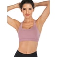 thumbnail image 3 of Strappy Padded Sports Bra Activewear Medium Support Workout Yoga Bra Tops for Women, 3 of 5