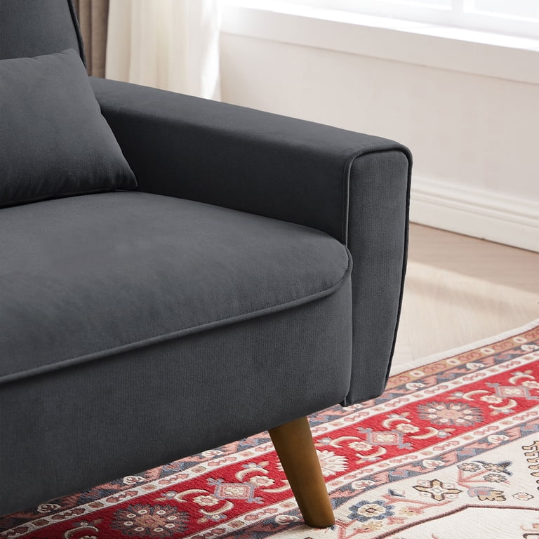 47" Small Modern Loveseat Sofa Mid Century Linen Fabric 2-Seat Sofa Couch Tufted Love Seat With