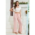 thumbnail image 3 of HEARTNICE Women Soft Pajama Pants, Comfy Wide Leg Lounge Yoga Pants Stretch Sleeping knit Pajama Bottoms (Dusty Pink, S), 3 of 5