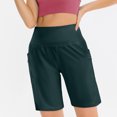 thumbnail image 6 of Kopltyrfg Women's High Waisted 9" Shorts with Zipper Pockets Athletic Workout Long Shorts for Women Knee Length Navy 2XL, 6 of 6