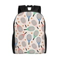 thumbnail image 1 of Disketp Cute Tennis Racket Mochila Unisex de Apertura Lateral Completa, Mochila para Laptop para Escuela, Trabajo y Viajes, 1 of 8