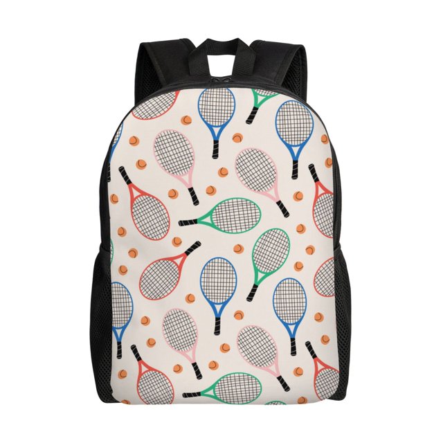 Disketp Cute Tennis Racket Mochila Unisex de Apertura Lateral Completa, Mochila para Laptop para Escuela, Trabajo y Viajes