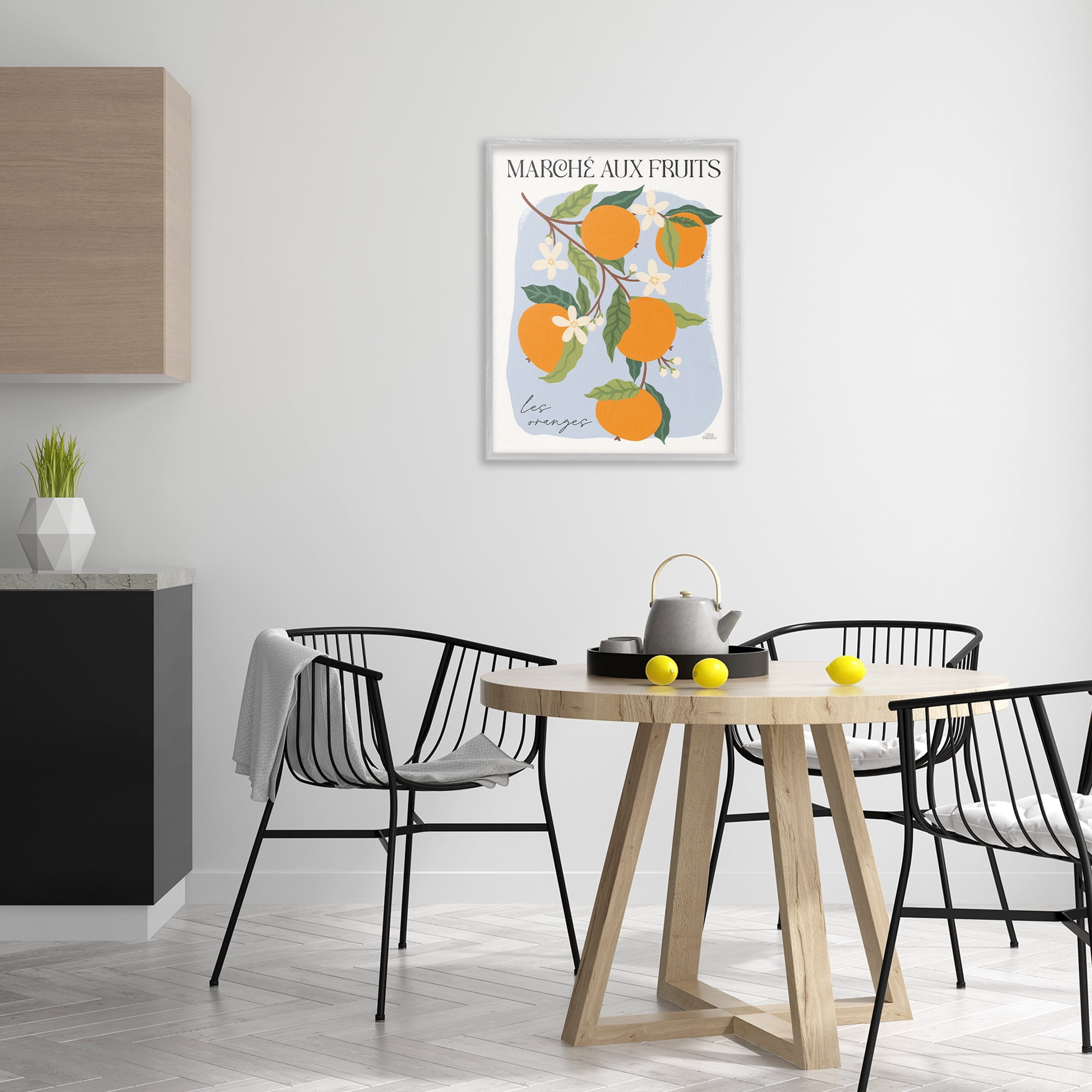 Stupell Industries Marche Aux Oranges Food & Beverage Painting Gray Framed Art Print Wall Art, 24 x 30
