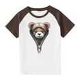 thumbnail image 1 of RXIRUCGD 2025 Vêtements d'Été pour Enfants Tout-Petits Garçons Filles Mode Mignon Col Rond Imprimé Manches Courtes Haut, 1 of 7
