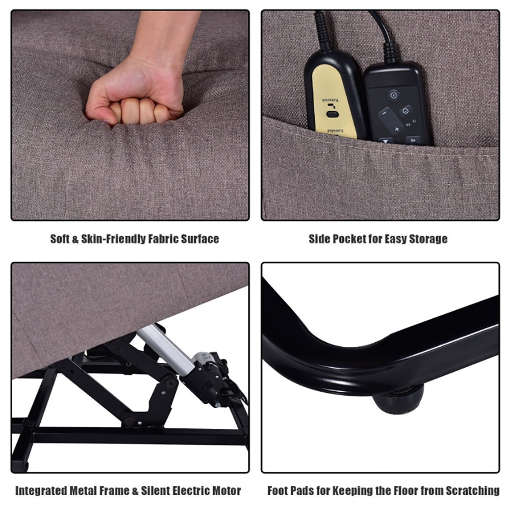 Finihen Electric Power Lift Relax Sofa Recliner Chair, Power Lift Recliner Sofa, Power Lift Massage Recliner Chair for Elderly with Heavy Padded Cushion, for Living Room, Bedroom, Brown Finihen Electric Power Lift Relax Sofa Recliner Chair, Power Lift Recliner Sofa, Power Lift Massage Recliner Chair for Elderly with Heavy Padded Cushion, for Living Room, Bedroom, Brown