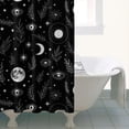 thumbnail image 4 of Black White Moon Leaf Eye Star Pattern Shower Curtain 36"x72" ,Bathroom Decorative Shower Curtains Set with 12 Hooks,Modern Waterproof Washable Shower Curtain, 4 of 6