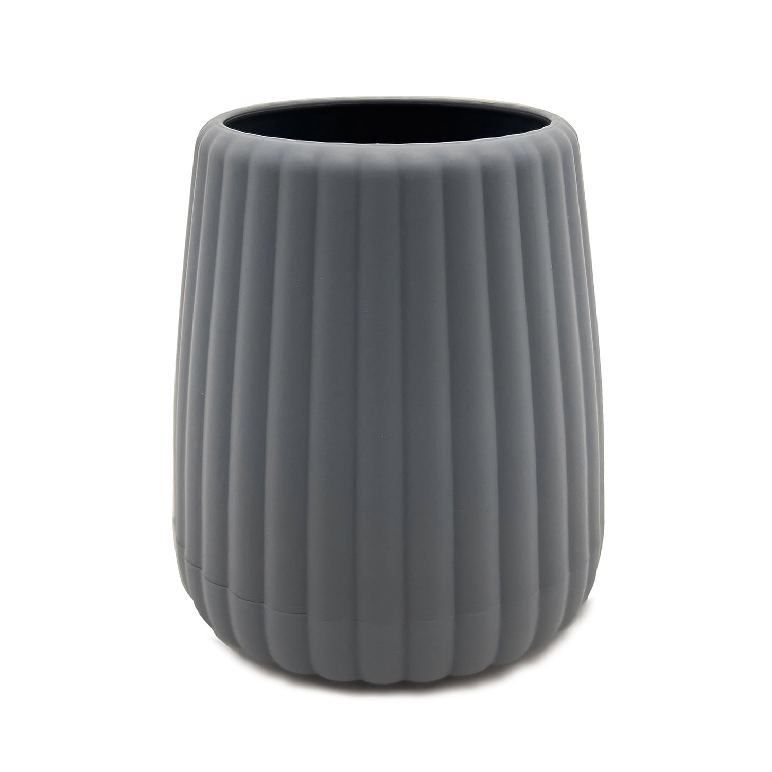 (3 pack) Mainstays Rubberized Plastic Ribbed Toothbrush Holder, Gray