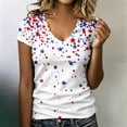 thumbnail image 2 of DHFJKG V Neck T Shirt Women Short Sleeve Independence Day US National Flag Tees 250 Years Anniversary USA Shirts, 2 of 5
