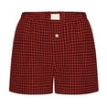 thumbnail image 5 of Weiqiqre Shorts for Women Elastic Waist Plaid Boxer Shorts Cute Gingham Sleep Lounge Shorts Bottoms, 5 of 5