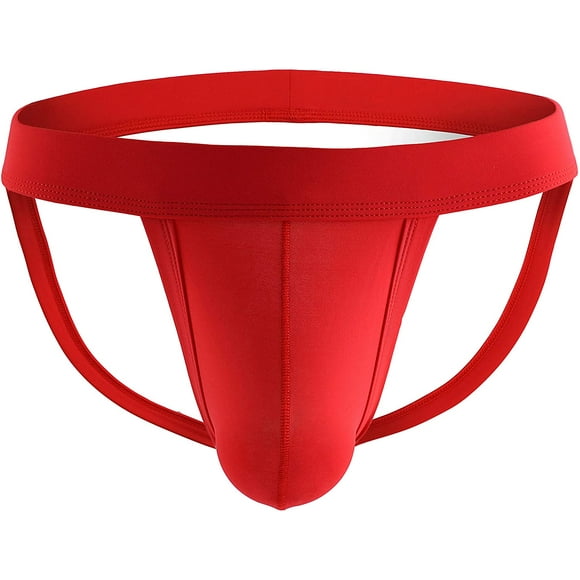 Men's Athletic Supporter Briefs Jockstrap Underwear Elastic Nylon Pouch Bikini Briefs