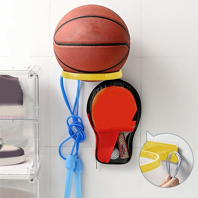 Dvkptbk Basketball Storage Rack Home Wall Mounted Football Storage Bag Balls Organising Basket Rack- Multi-Functional Item Storage Display Racks Storage Rack Other Household Tools Household Tools