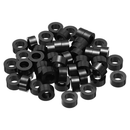 Uxcell 120Pcs M8 ABS Spacers 1/4 ID x 7/16 OD x 0.2 l Plastic Round Spacer Washers Black Standoff Nut Unthreaded for M6 or 1/4 Inch Screws Bolts Electrical Outlet