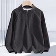 thumbnail image 2 of Boys Girls Half Zip Pullover Sweatshirt Athletic Sport Henley Shirt Lightweight Long Raglan Sleeve Top Running Gym Activewear, 2 of 4
