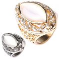 thumbnail image 2 of Yesbay Women's Luxury Royal Style Hollow Big Resin Opal Party Wedding Ring Jewelry,Ring, 2 of 7