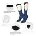 thumbnail image 3 of Daiia Sports Socks Vintage Blue Polka-dot Printed Novelty Crew Socks for Men Women Knee High Socks Cotton Socks Soft & Breathable Support Unisex Socks, 3 of 6