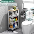 thumbnail image 4 of Carrito de almacenamiento OKZEST Utility de 4 niveles estrecho con tapa de madera, 4 of 9