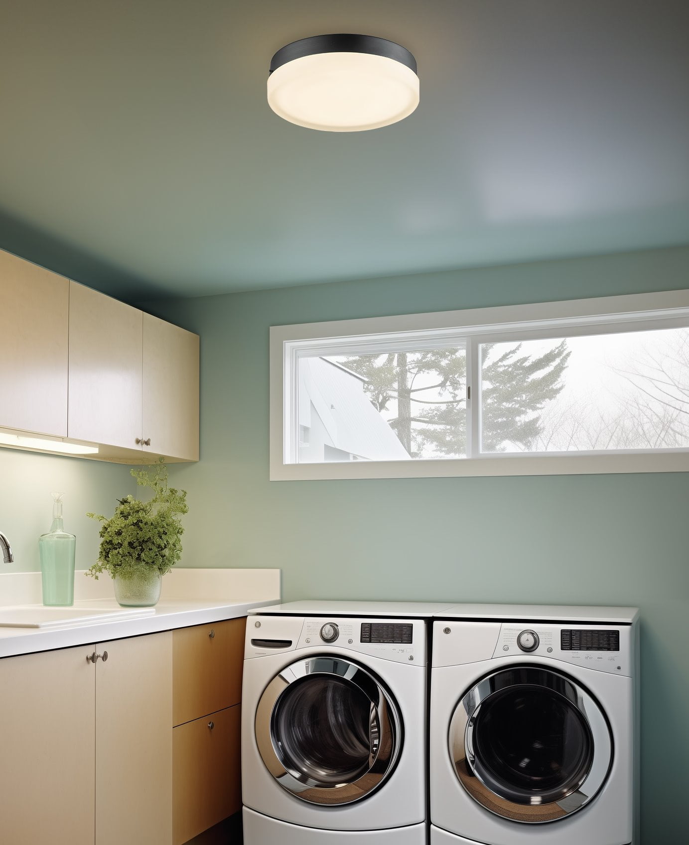 Kira Home Luna 11" Integrated LED Flush Mount (25W), Low-Profile Ceiling Light, Heavy Frosted Glass Diffuser, Built-in