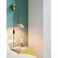 thumbnail image 3 of FSLiving Wall Sconces with UL Plug-in Cord Bedside Reading Light E26 Bronze Iron Macaron White Lamp Shade Industrial Wall lamp Fixture for Hallway Kitchen Island Bathroom Lighting,4 Colors, 3 of 7
