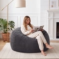 thumbnail image 3 of LOGYAT 3.5FT Bean Bag Chair, Memory Foam Filled Oversized Bean Bag Sofa Comfort Lounge Furniture for Adults, Dark Gray, 3 of 7