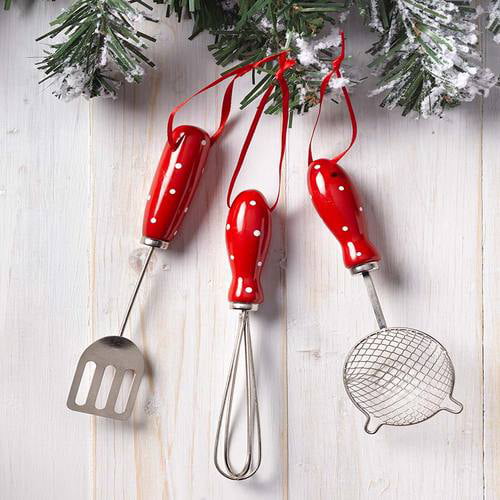 MEASURING SPOONS OLD WORLD CHRISTMAS GLASS KITCHEN GADGET ORNAMENT NWT 32346 