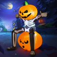thumbnail image 5 of COMIN Halloween Inflatable 5 FT Skull Skeleton Pumpkin Head with Built-in LEDs Blow Up Yard Decoration for Holiday Party Indoor, Outdoor, Yard, Garden, Lawn, 5 of 7