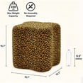 thumbnail image 2 of Casa Pura Furniture Ottoman Leopard Brown Velvet Clover-Shaped 250 lb Capacity 15.7 in, 2 of 7