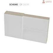 Panel Pocket Door 36 x 80 with Frames | Quadro 4115 White Silk | Kit Trims Rail Hardware | Solid Wood Interior Pantry Kitchen Bedroom Sliding Closet Sturdy Doors