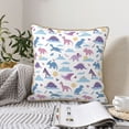 thumbnail image 4 of KLL Dinosaur Decorative Throw Pillow Covers Velvet Soft for Couch Sofa Bedroom Living Room Outdoor (No pillow core)- 16"x16", 4 of 5
