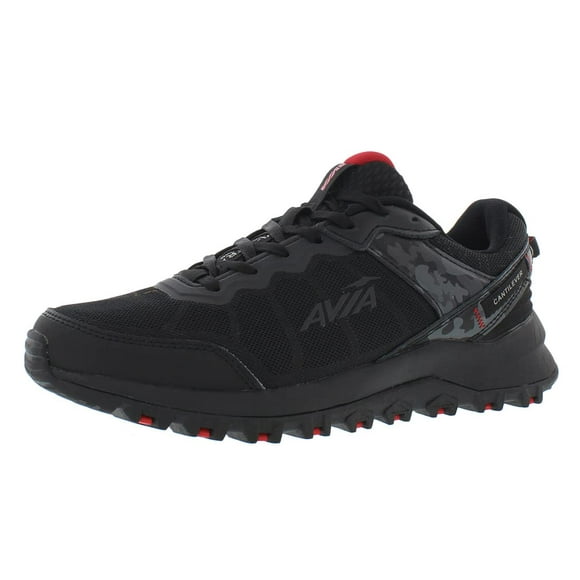 Avia Ultra Chaussures de Trail pour Hommes, Espadrilles en Maille Respirante Légères pour Hommes - Noir/rouge, 10 TG