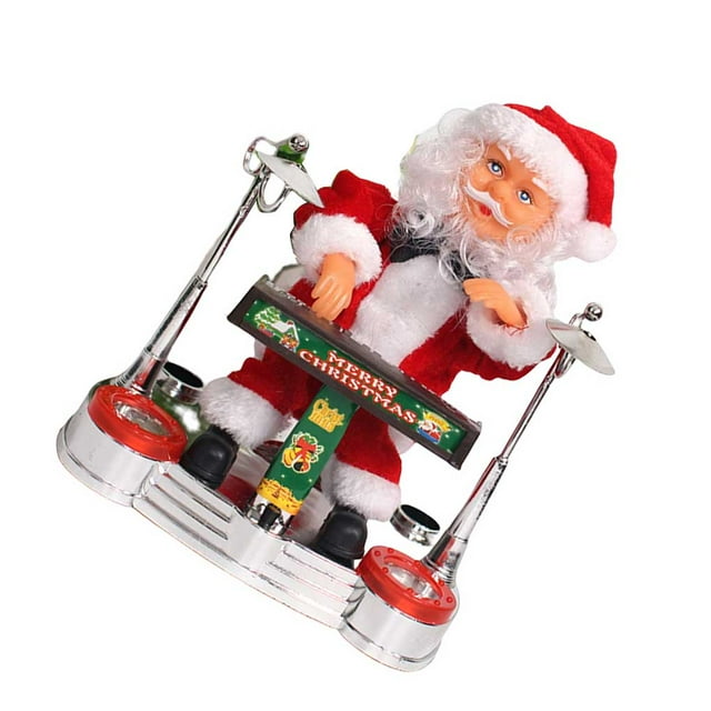 Matsuzay Muñecos de música de Piano realistas de Papá Noel eléctrico, juguetes de saxofón, juguete de tambor exquisito, adornos navideños, figurita Kits de decoración para fiestas Vistoso Matsuzay HA027330-01