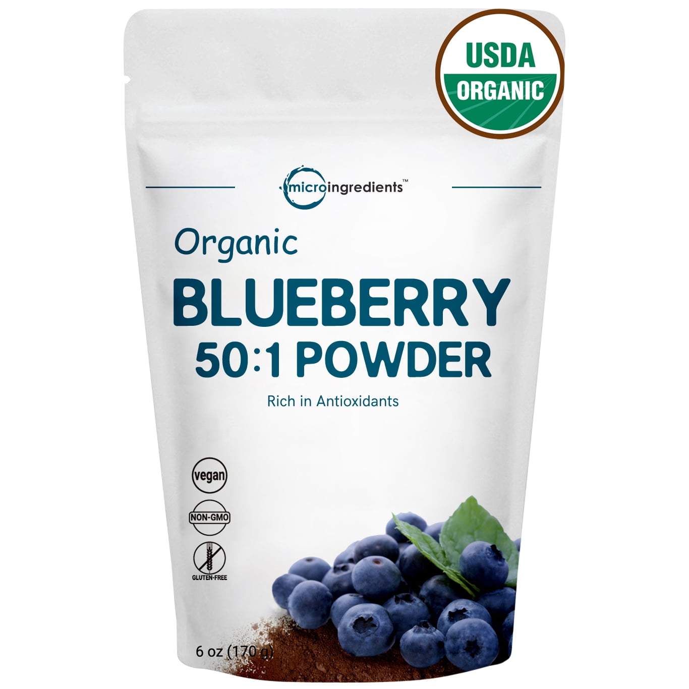 Micro Ingredients Organic Blueberry 501 Concentrate Powder, 6 Ounce