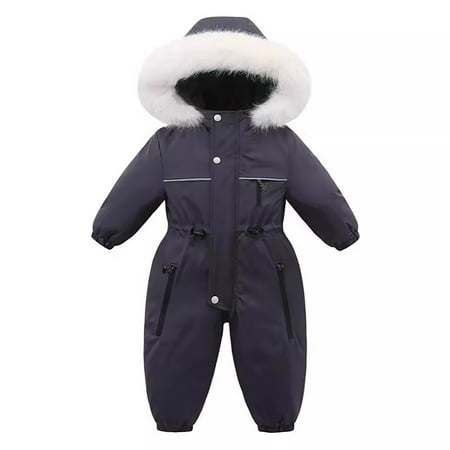 

Zhuashum Snowsuit For Boys Girls 3-4 Years Solid Color Long Sleeve Thin Baby Jumpsuit Children S Ski Wear Hooded Rompers Snowsuit Classic Coats Grey