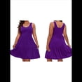 thumbnail image 2 of Vestidos de Verano para Mujer, de Gran Tamaño, con Hombros Descubiertos, Lisos, Sin Mangas, con Volantes en el Bajo, Vestidos Cortos con , XL, 2 of 7