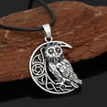 thumbnail image 6 of Owl necklace moon owl pendant necklace lucky owl gift for female male owl lovers, 6 of 6