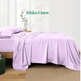 thumbnail image 2 of Egyptian Cotton Sheets Super Single (48" x 84") Size Sheet Set, 4-PCs Bed Sheets, Bedding Sheets & Pillowcases, Super Single Size, Fits 9-12" Deep Pocket Sheets, 600-TC Cotton Sheets, Lavender, 2 of 8