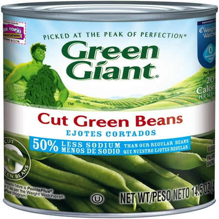 Green Giant¨ 50% Less Sodium Cut Green Beans 14.5 oz. Can - Walmart.com