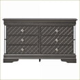 thumbnail image 2 of Dressers, Updated Traditional Metallic Black with Embossed X Design | Black | Particle Board, 2 of 9
