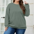 thumbnail image 3 of Dwellite Sweatshirt for Women,Plus Size Crewneck Sweatshirts Oversized Pullover Tops Fall Winter Clothes 2026 with Pocket Mint Green 2XL, 3 of 6