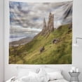 thumbnail image 1 of Scotland Tapestry, Old Man of Storr Skye Stones Rock Formation Nature Outdoorsy Scene, Fabric Wall Hanging Decor for Bedroom Living Room Dorm, 5 Sizes, Fawn Taupe and Blue Grey, by Ambesonne, 1 of 1